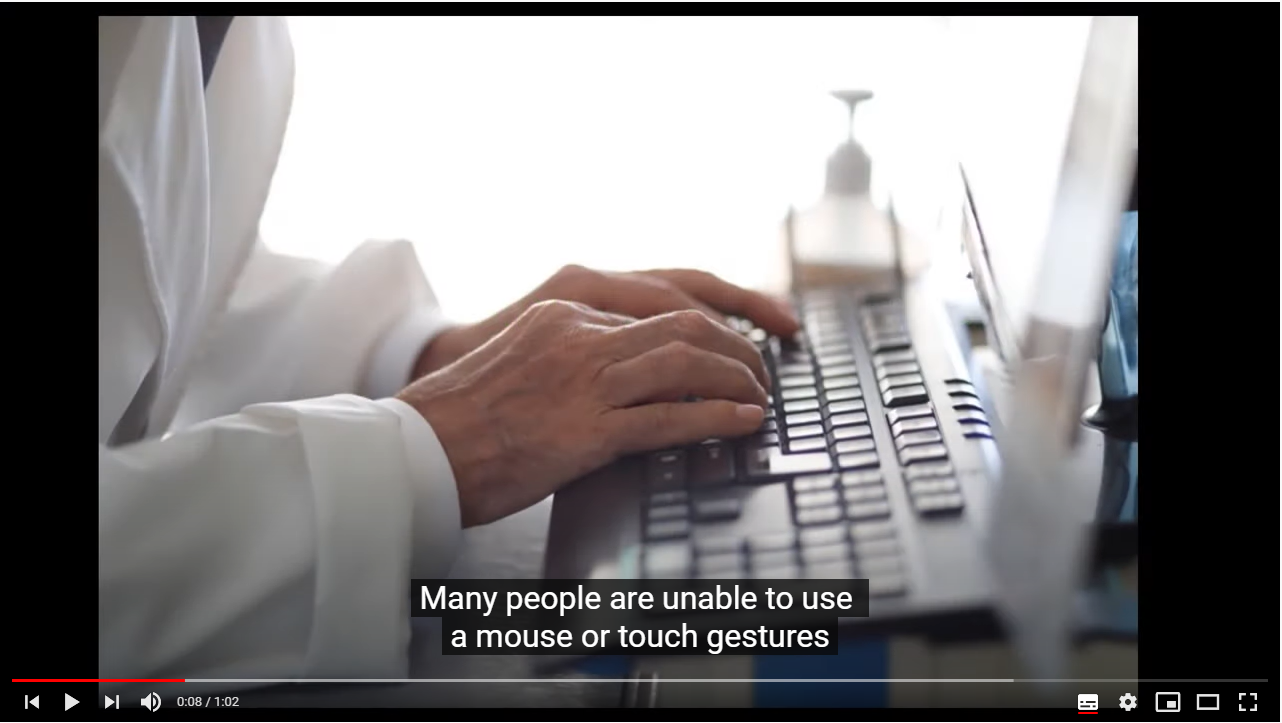 Screenshot of the YouTube video player with captions turned on.