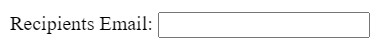 Recipients email input field