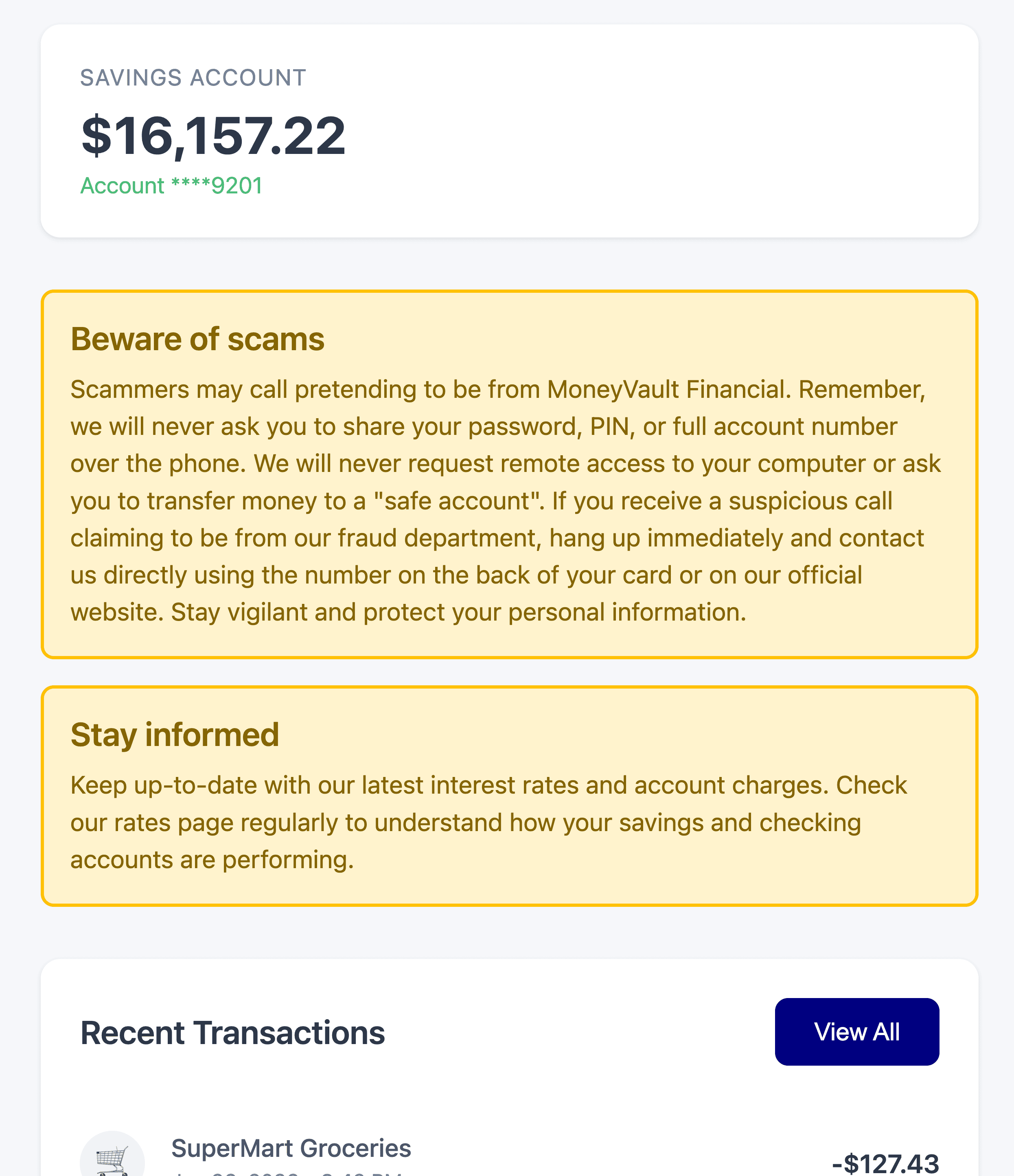 The same stacked layout with font size increased. Everything reflows and resizes without issue