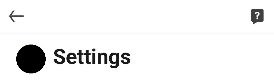 Settings heading