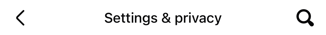 Settings & privacy heading
