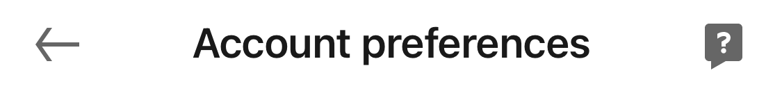 Account preferences heading