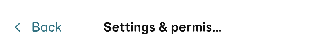 Settings & permissions heading
